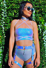 Blue Opal Crystal O-Ring Garter Belt | MTO