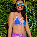 Amethyst Cross My Heart Triangle Top | MTO