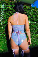 Blue Opal Crystal O-Ring Garter Belt | MTO