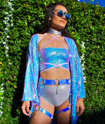Blue Opal Crystal O-Ring Garter Belt | MTO