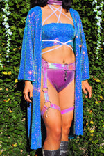 Orchid Opal Crystal O-Ring Garter Belt | MTO