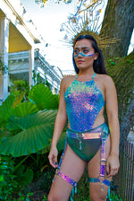 Jade Opal Crystal O-Ring Garter Belt | MTO