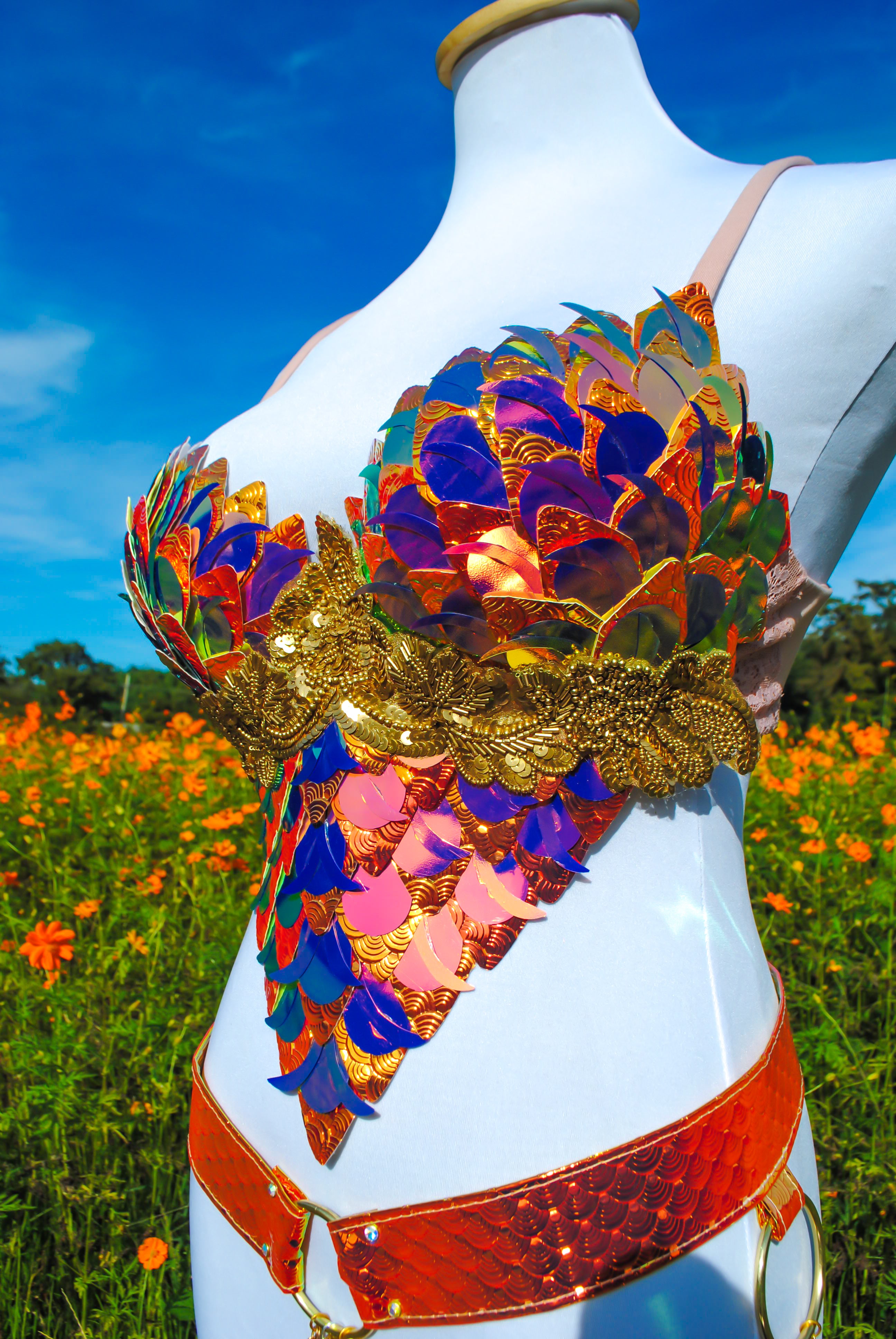 Sunset Dragon Warrior Bra - 34D/36C