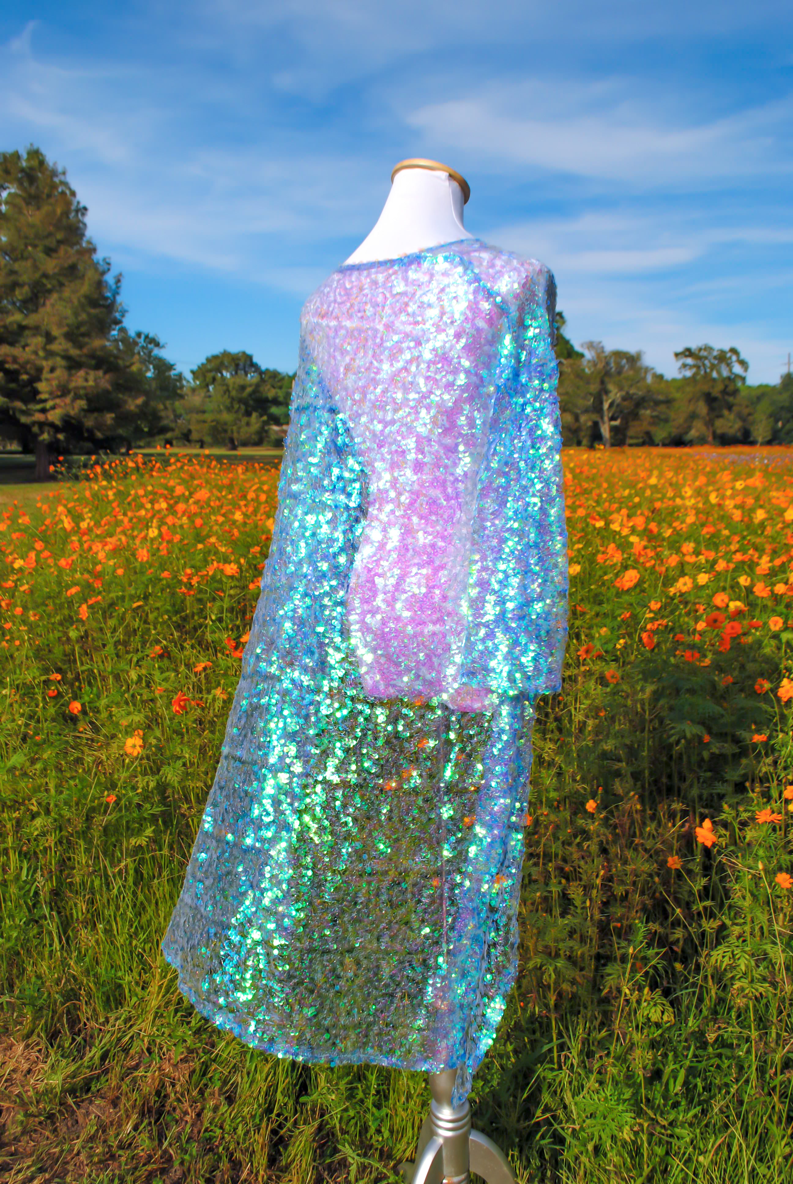 Blue Moon Quartz Geode Kimono
