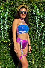 Orchid Opal Crystal O-Ring Garter Belt | MTO