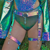 Jade Opal Crystal O-Ring Garter Belt | MTO