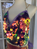 Sunset Dragon Backless Chain Halter - S/M