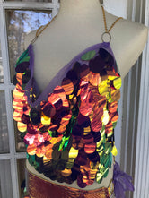 Sunset Dragon Backless Chain Halter - S/M