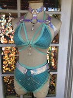Blue Mermaid Strappy Crystal Set - S/M