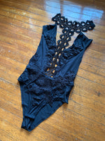 Black Widow Embellished Bodysuit - L (8-10)