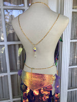 Sunset Dragon Warrior Sequin Maxi Skirt - S/M (adjustable)