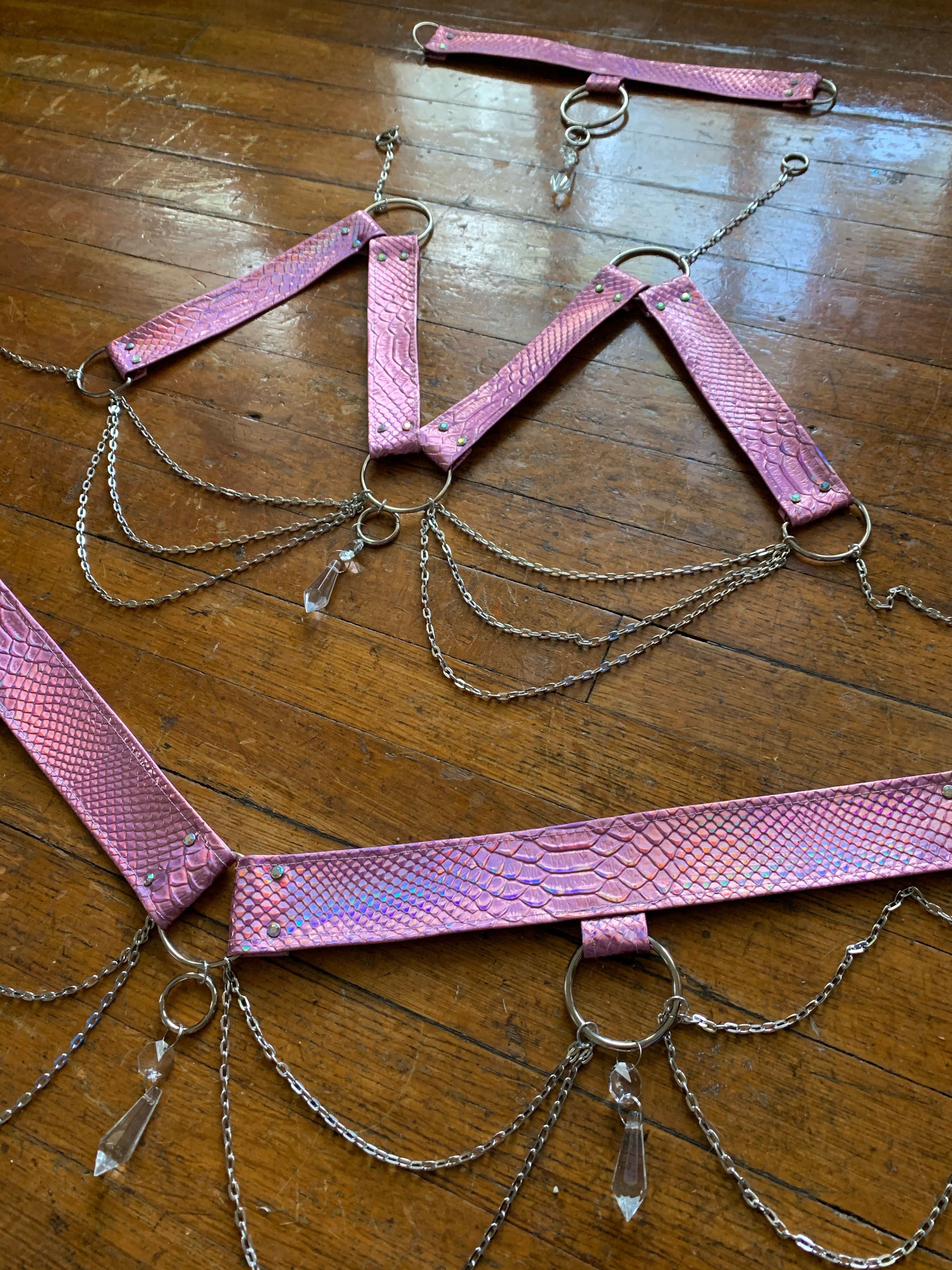 Bubblegum Cobra Crystal Harness Set - MTO
