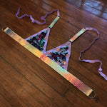 Lavender Mirage Pleather Triangle Top - M/L