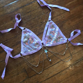 Lavender Starchild Sequin Chain & Crystal Top | MTO