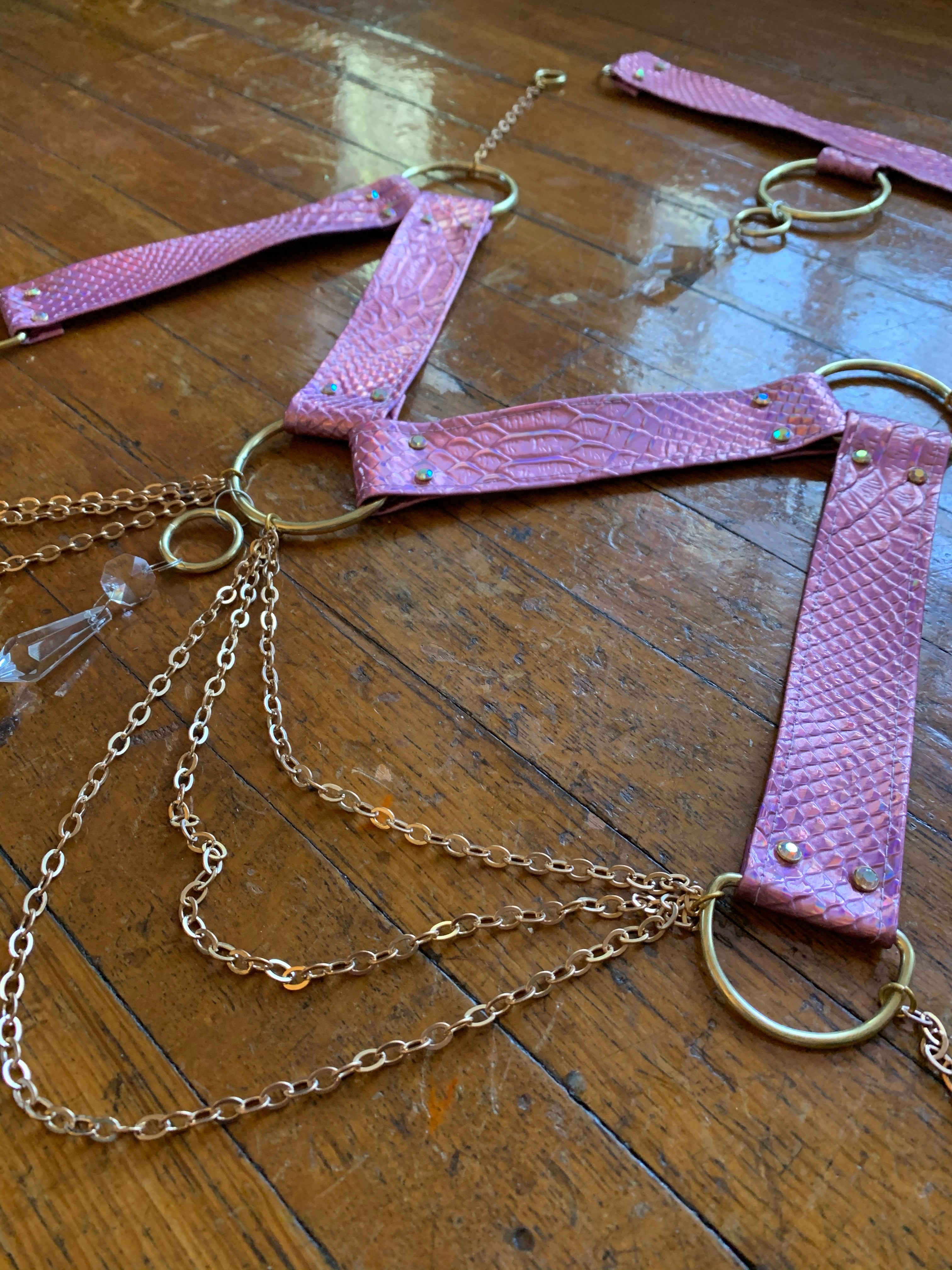 Rose Gold Crystal Harness Set - MTO