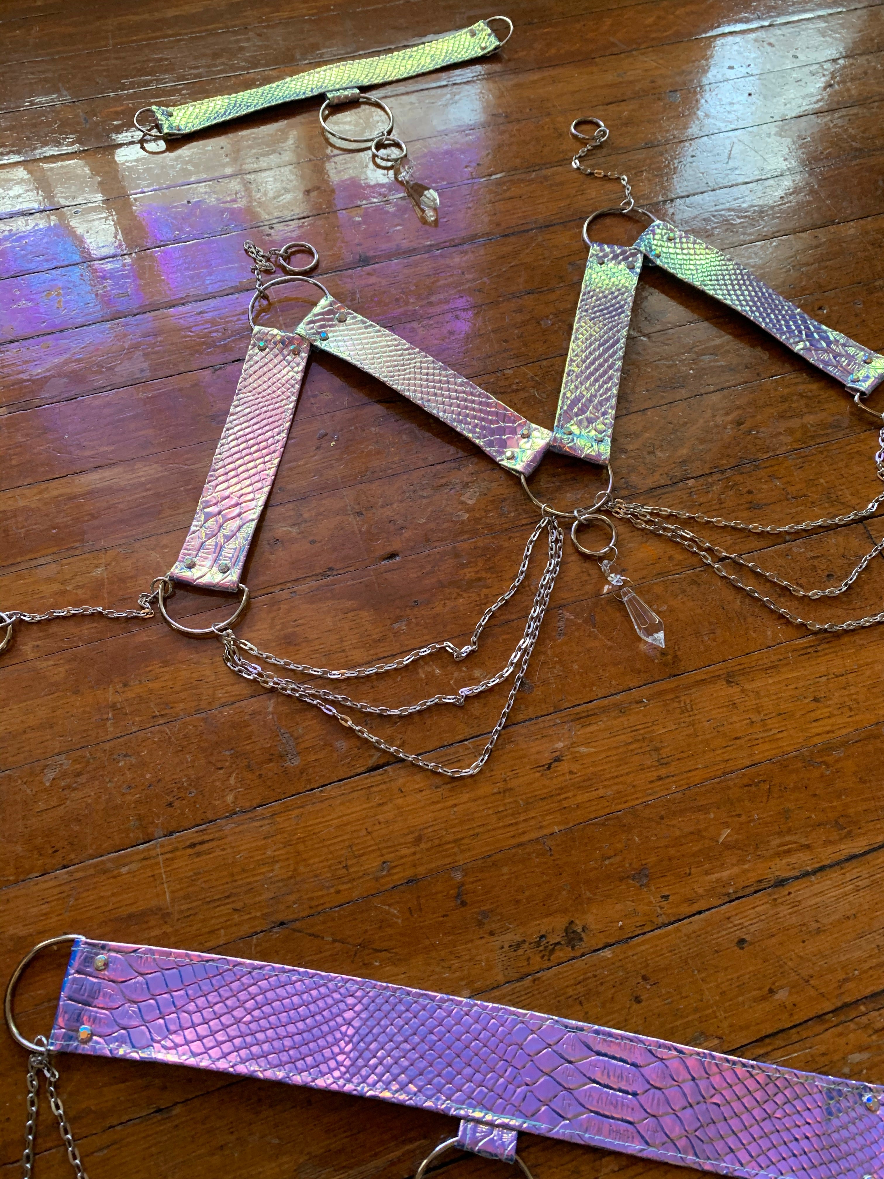 Blue Opal Crystal Harness Set