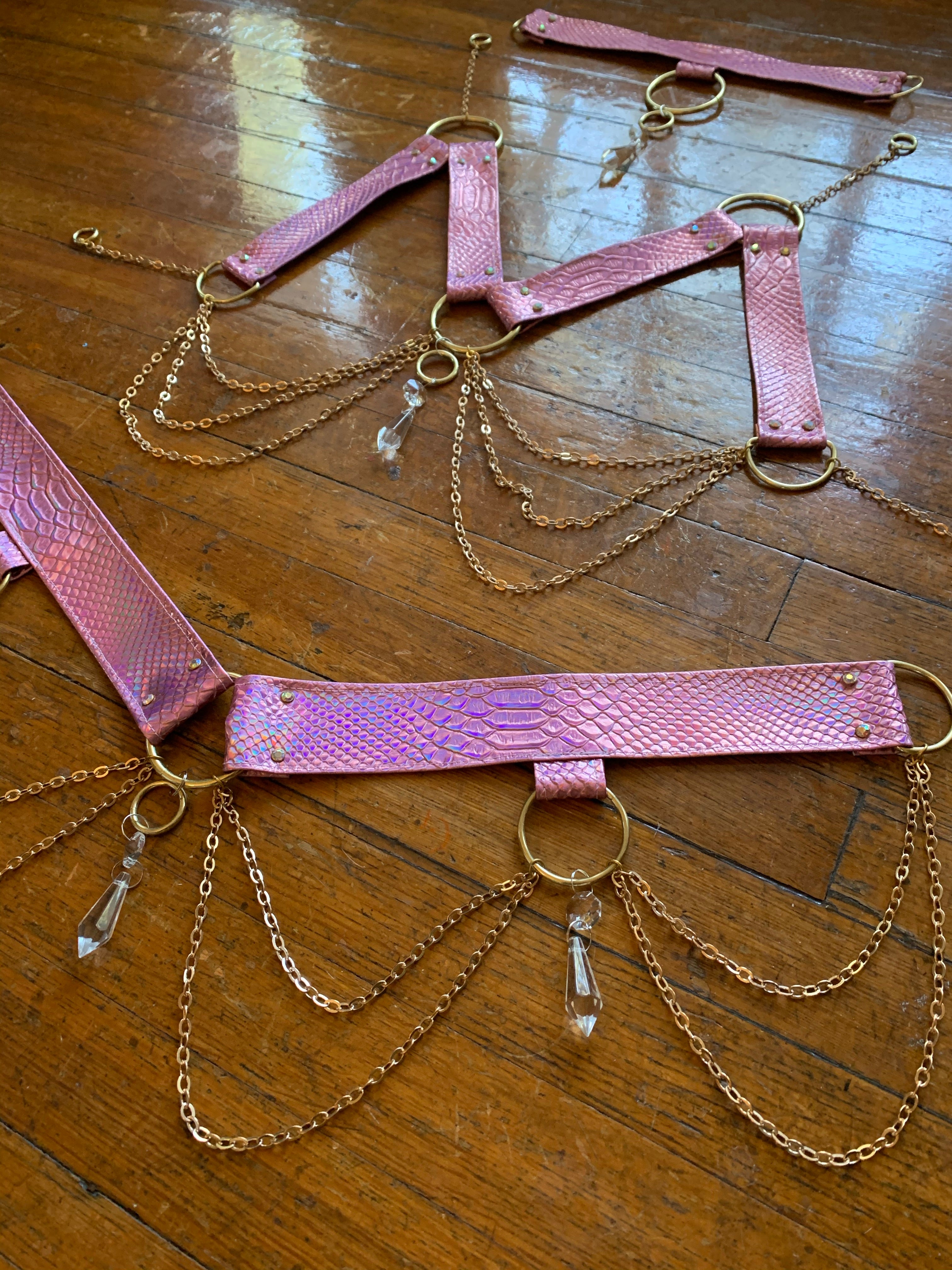 Rose Gold Crystal Harness Set - MTO
