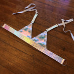 White Unicorn Pleather Triangle Top - S