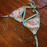 Aqua Unicorn Chain & Crystal Top