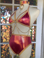 Gilded Raspberry Chain & Crystal Top | MTO