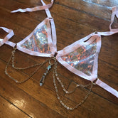 Pink Starchild Sequin Chain & Crystal Top | MTO