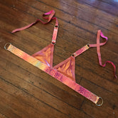 Gilded Raspberry Pleather Triangle Top - S