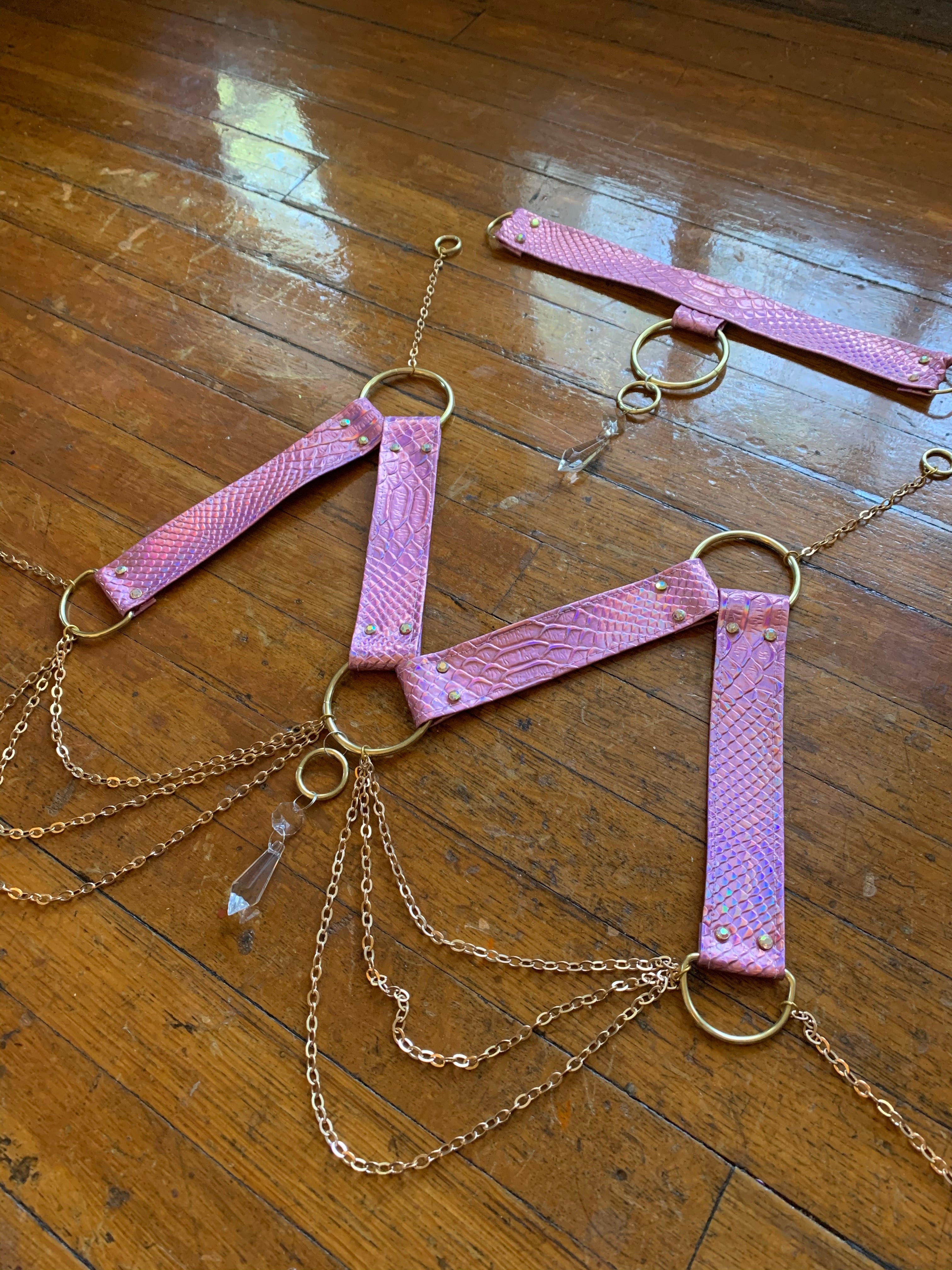 Rose Gold Crystal Harness Set - MTO