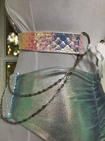 White Unicorn Convertible Harness Triangle Top | MTO