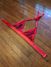 Phoenix Red Pleather Triangle Top - M
