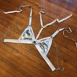 Silver Holo Convertible Harness Triangle Top - S/M