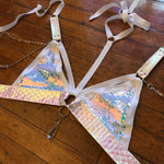 White Unicorn Convertible Harness Triangle Top | MTO