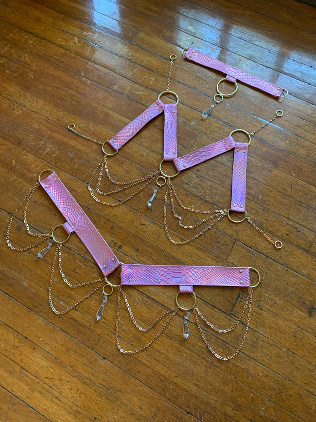 Rose Gold Crystal Harness Set - MTO