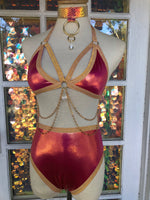 Gilded Raspberry Chain & Crystal Top | MTO