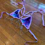 Amethyst Moon Chained Harness Triangle Top - M