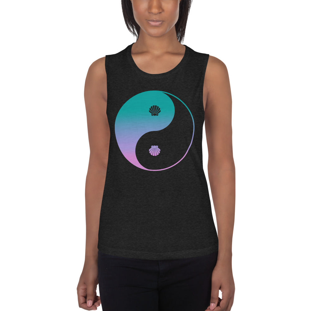 Seashell Yin Yang Ladies’ Muscle Tank