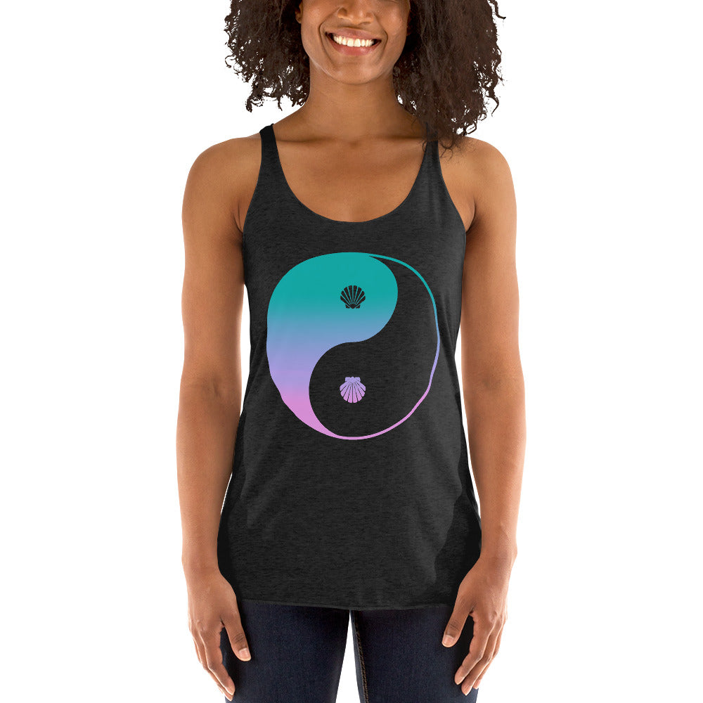 Seashell Yin Yang Women's Racerback Tank
