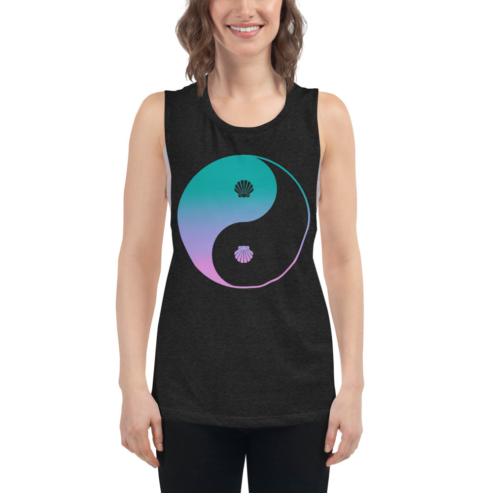 Seashell Yin Yang Ladies’ Muscle Tank