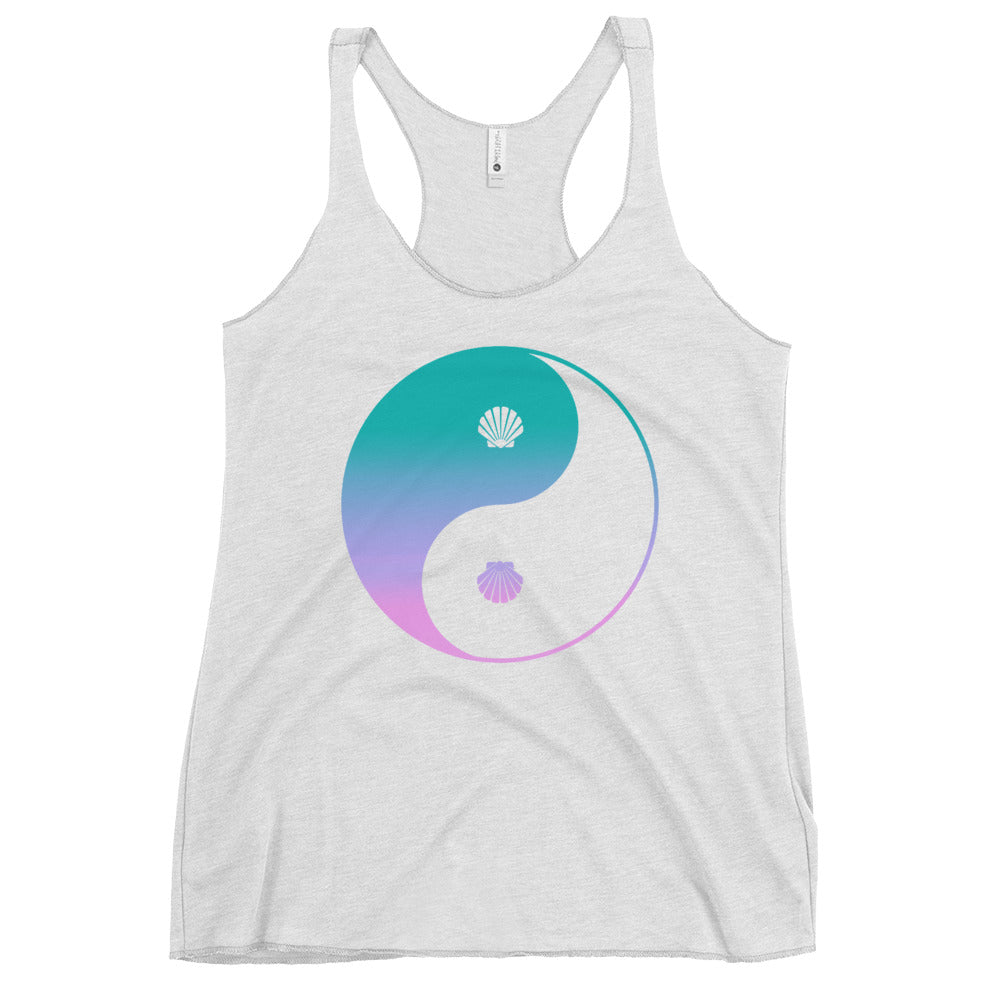 Seashell Yin Yang Women's Racerback Tank