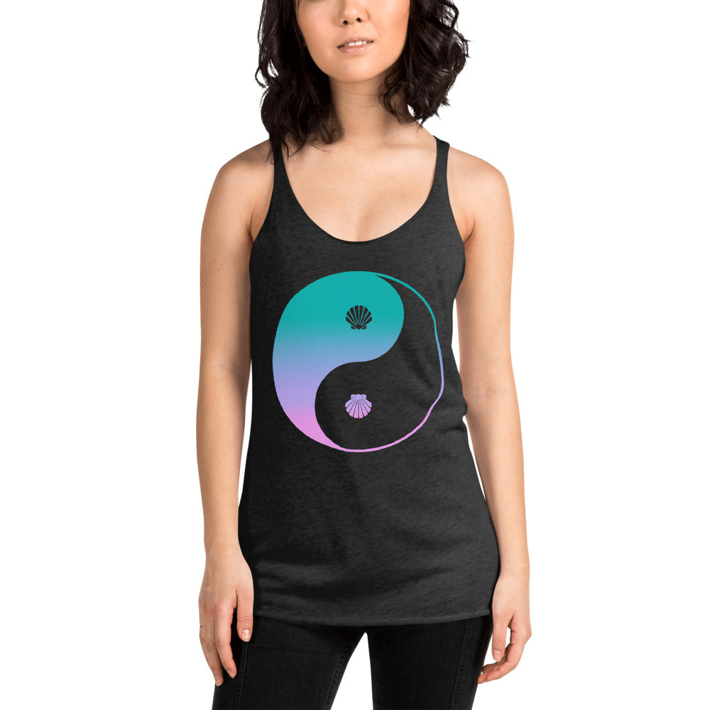 Seashell Yin Yang Women's Racerback Tank