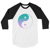 Seashell Yin Yang 3/4 sleeve raglan shirt