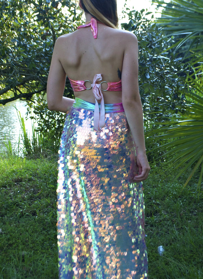 Mermaid Tears Sequin Maxi Skirt | MTO