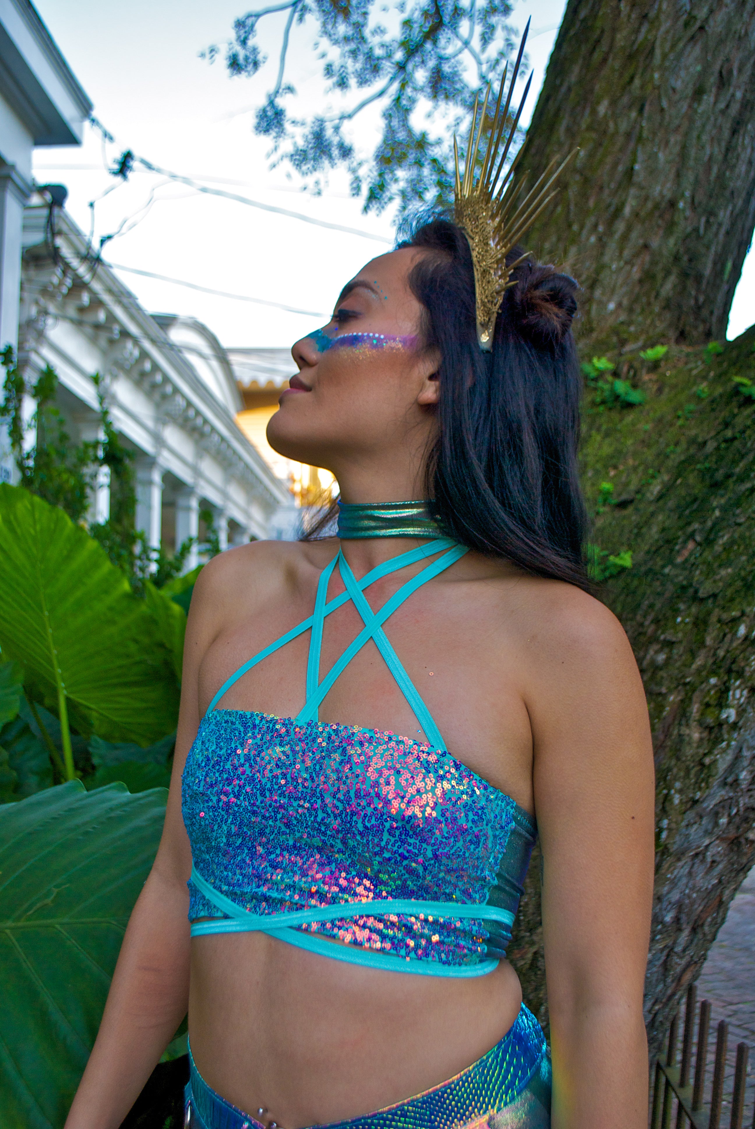 Jade Tie Me Up Tube Top - S