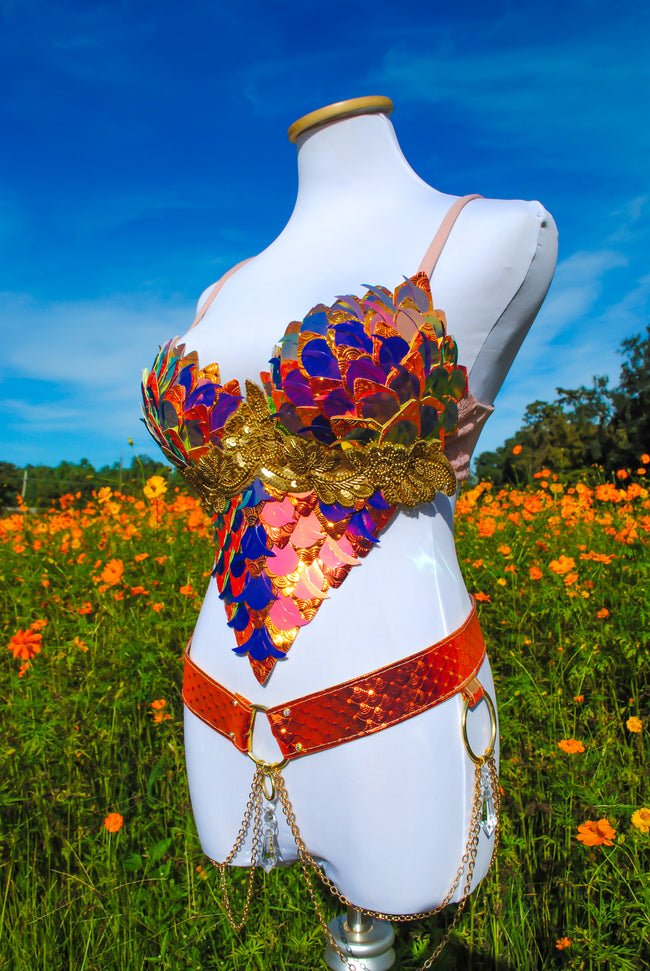 Sunset Dragon Warrior Bra - 34D/36C