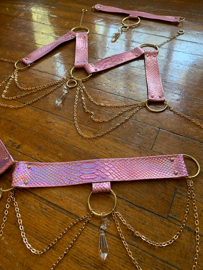 Rose Gold Crystal Harness Set - MTO