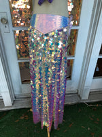 Opal Dragon Warrior Sequin Maxi Skirt - S/M (adjustable)