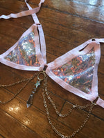 Pink Starchild Sequin Chain & Crystal Top | MTO