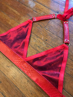 Phoenix Red Pleather Triangle Top - M