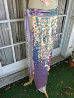 Mermaid Tears Sequin Maxi Skirt - Periwinkle Band M/L