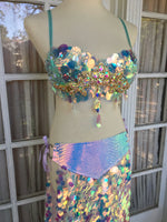 Opal Dragon Warrior Sequin Maxi Skirt - S/M (adjustable)