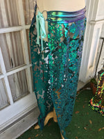 Peacock Filigree Sequin Maxi Skirt - S/M